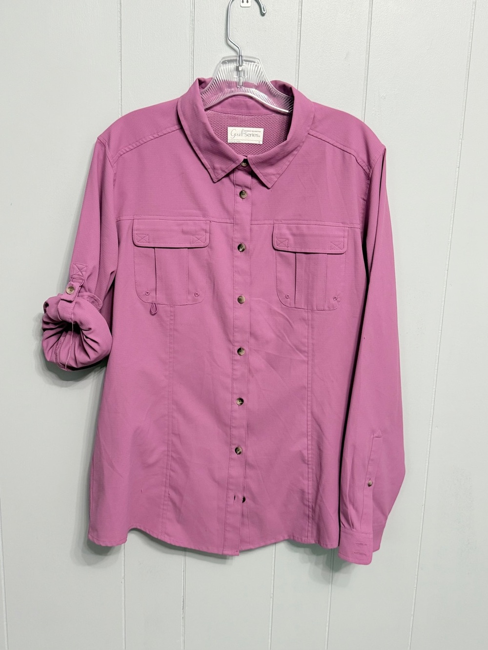 #4) Gander Mountain Women's Rose-Purple Button Front Shirt